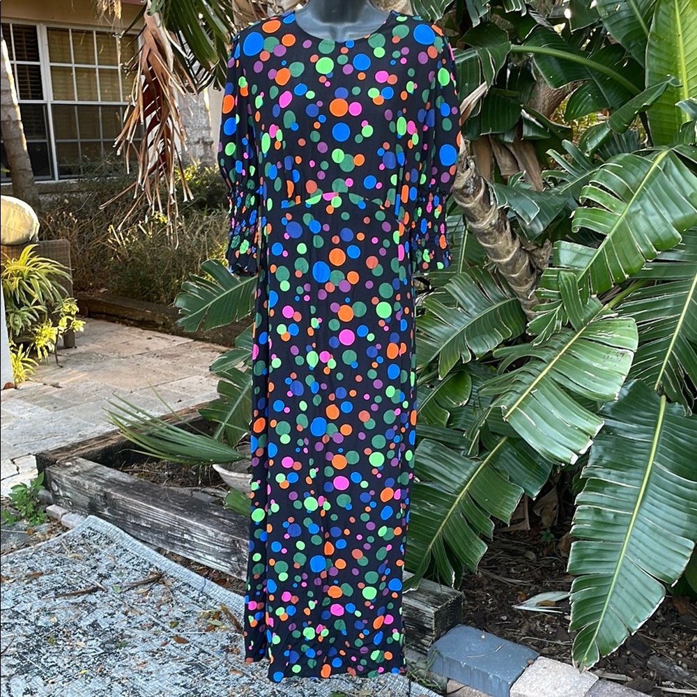 Nobody’s child polkadot dress with mutton sleeve